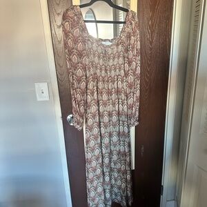 Hill House The Women's Scarlett Puff Long Sleeve Midi Nap Dress, Sage Pinecone